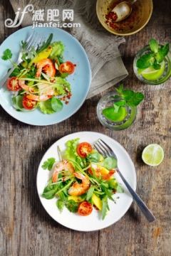 飲食,飲料,食品,銀餐具,餐具_472128579_Prawn and green mango salad_創意圖片_Getty Images China