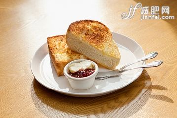 麵包,早餐,黃油,甜點心,食品_gic10344692_Toast with jam on dish_創意圖片_Getty Images China