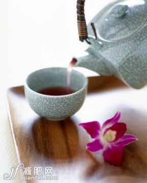 飲料,飲食,影棚拍攝,茶,倒_92567509_Tea service with orchid blossom_創意圖片_Getty Images China